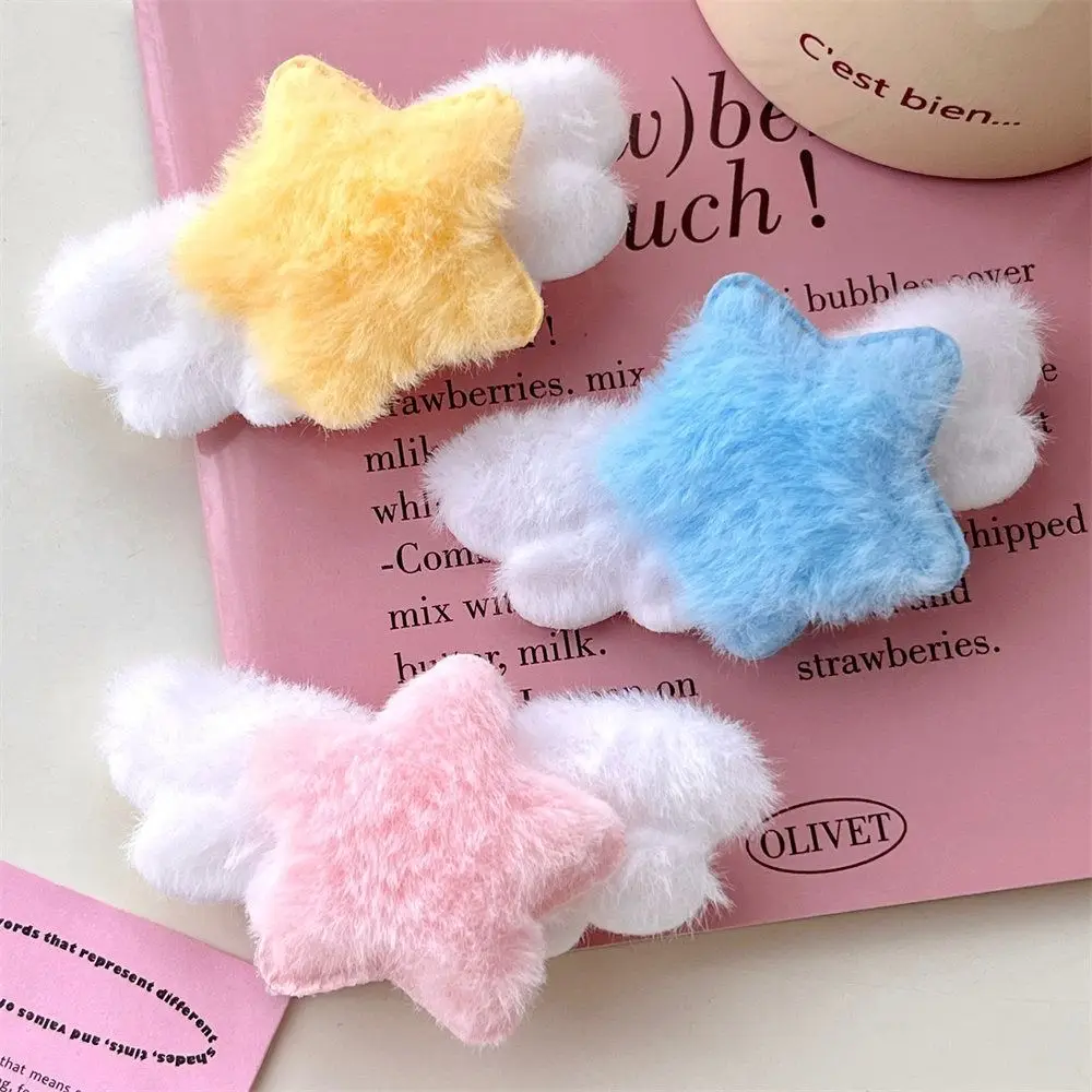 Estilo minimalista Plush Star Hair Clip para senhoras, grampos de cabelo, cocar, presilhas fofas, ornamentos bonitos, acessórios para cabelo, BB