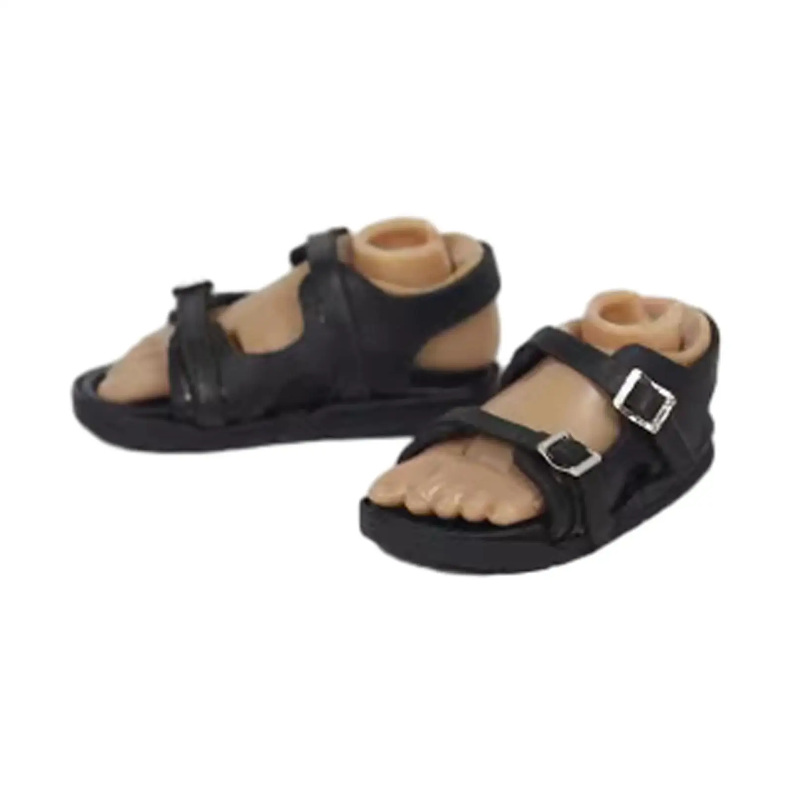 1/6 Man's Sandals Simulation Summer Shoes Buckle Design with Feet Shoes Fashion for 12'' Male Figure Doll Accessories Body Parts