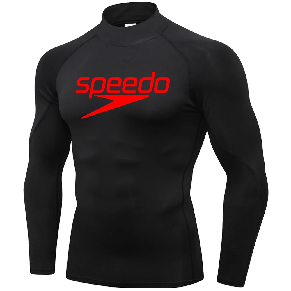 Men Swimming TightsT Shirt Surf Rash Guard Long Sleeve Protection Basic Skins Surfing Diving Swimsuit Tees Rashguard Gym Clothes image 2