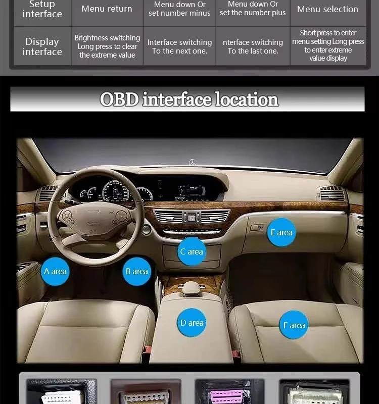 Lufi X1 OBD2 Digitales Messgerät Turbo-Boost Öldruck Wassertemperatur für Auto Luftdrehzahl Kraftstoffgeschwindigkeit EXT Ölmesser OBD HUD-Anzeige – Detail 18
