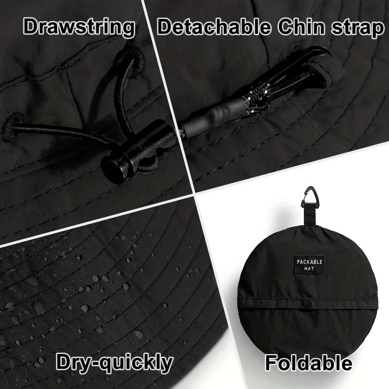 المحمولة مقاوم للماء التجفيف السريع صياد Sunhat للجنسين في الهواء الطلق الصيف المضادة للأشعة فوق البنفسجية حماية التخييم التنزه قبعة بنما قبعة بحافة #6