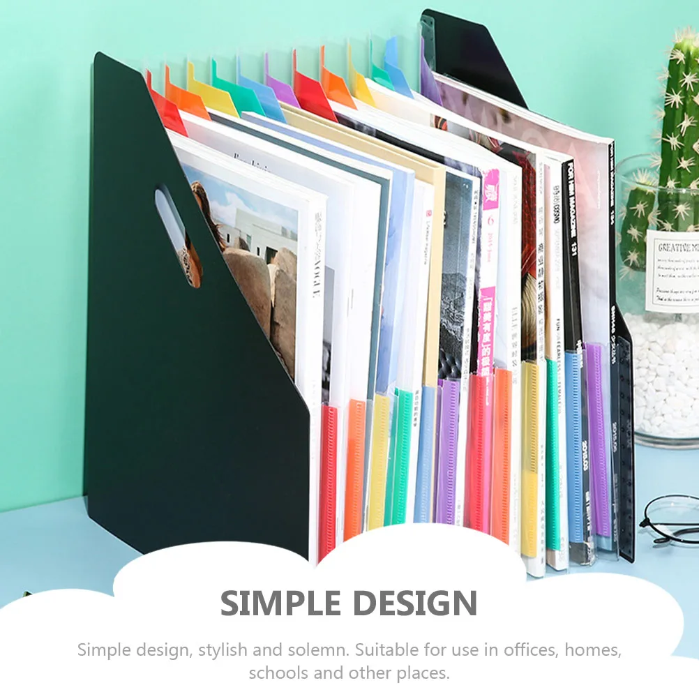 

Large Capacity File Folder Black Plastic Portable able Accordion St Document ganizer Bills Pouch Files Folder