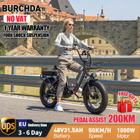 BURCHDA U8 Mountain Electric Bike 1000W, 48V 31.5Ah wide Capacity Li-ion Battery, 4.0fatbike, Adult City E- Bike, 50 KM/H, 2025