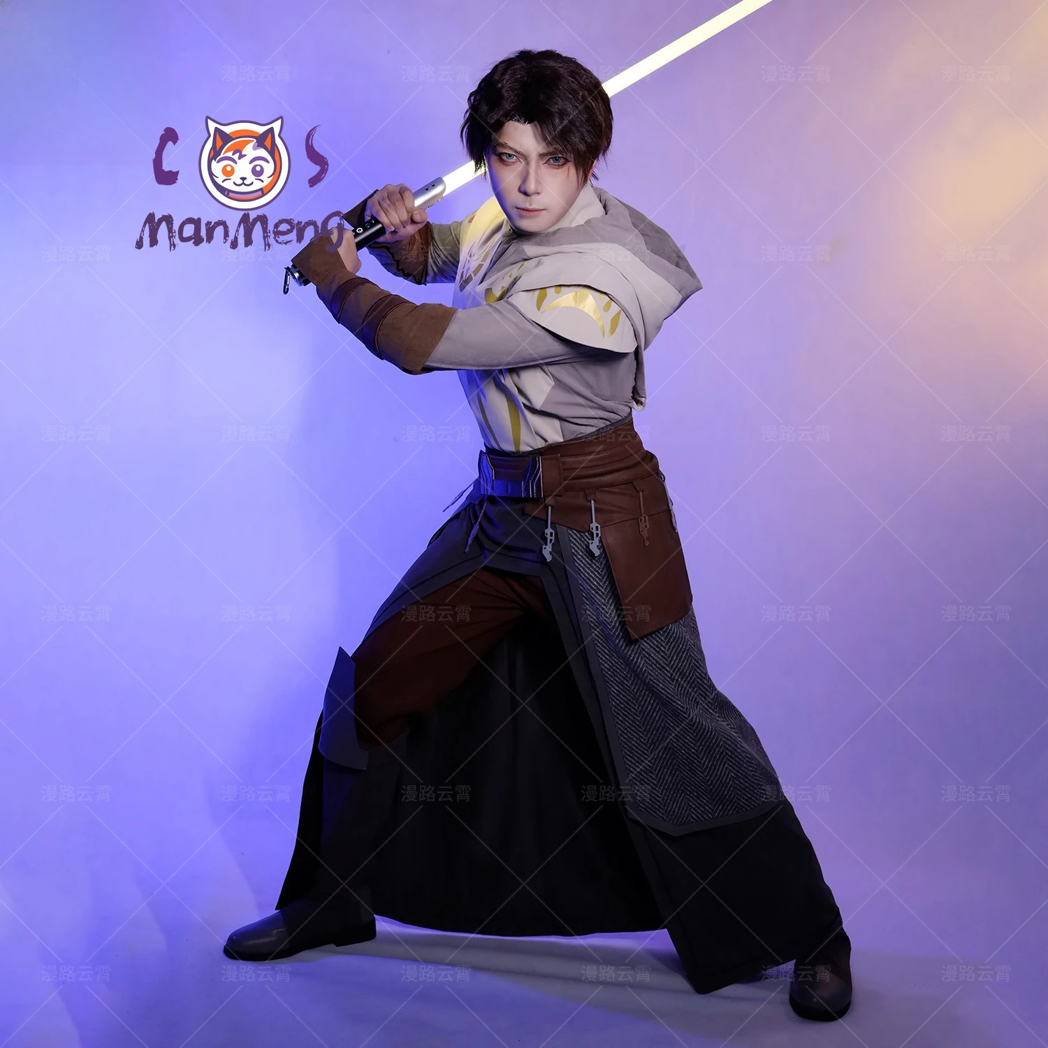 

Jedi New Game SW Galaxy Cosplay Costume Super Heroes Jedi Guard Outfit Temple Guard Men Halloween Carnival Hooded fantasy suit