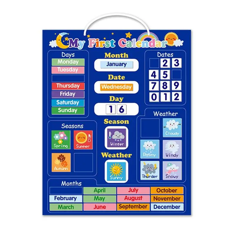 Kids Calendar First Daily Magnetic Calendar Kids Preschool Calendar Weather Day Of The Week Lap Time Bulletin Board Kindergarten
