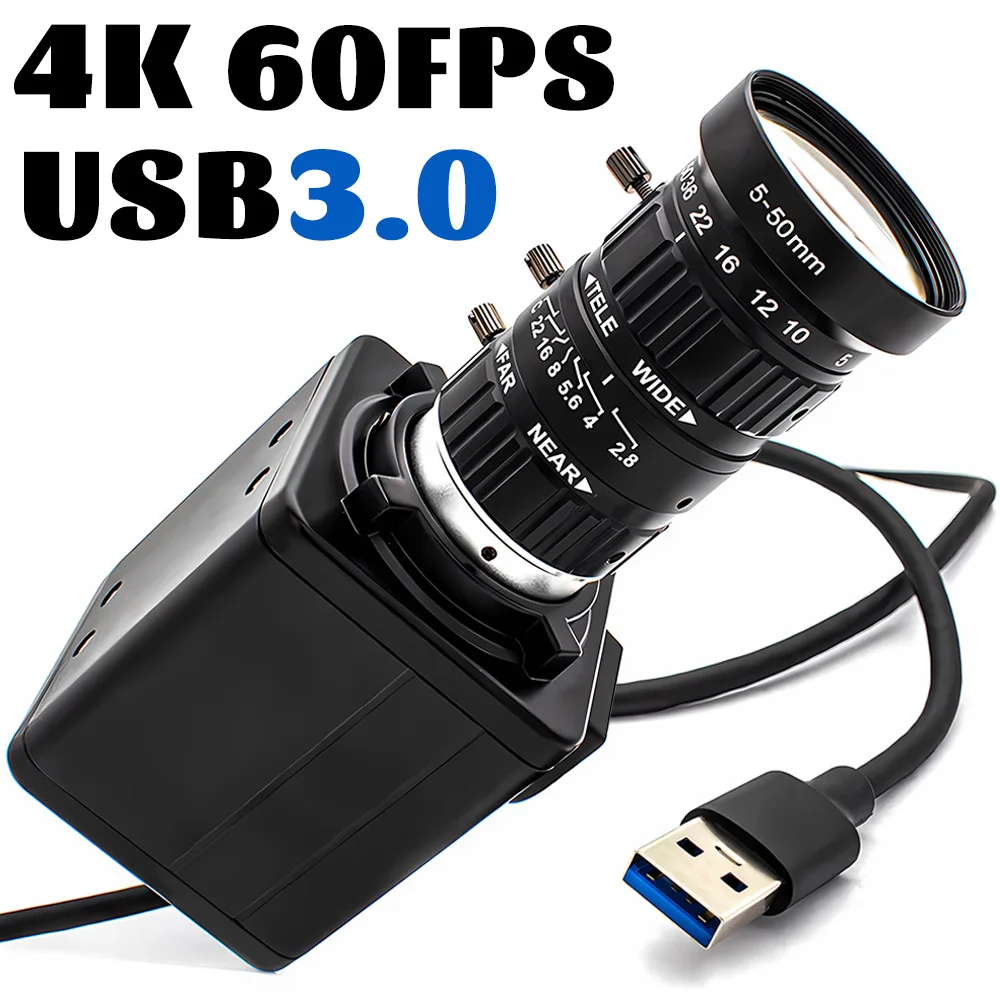 

Industrial 4K 60FPS USB3.0 Camera IMX678 CMOS Metal Box With 10X Zoom Varifocal Lens Plug Play For Live Video Teaching Meeting