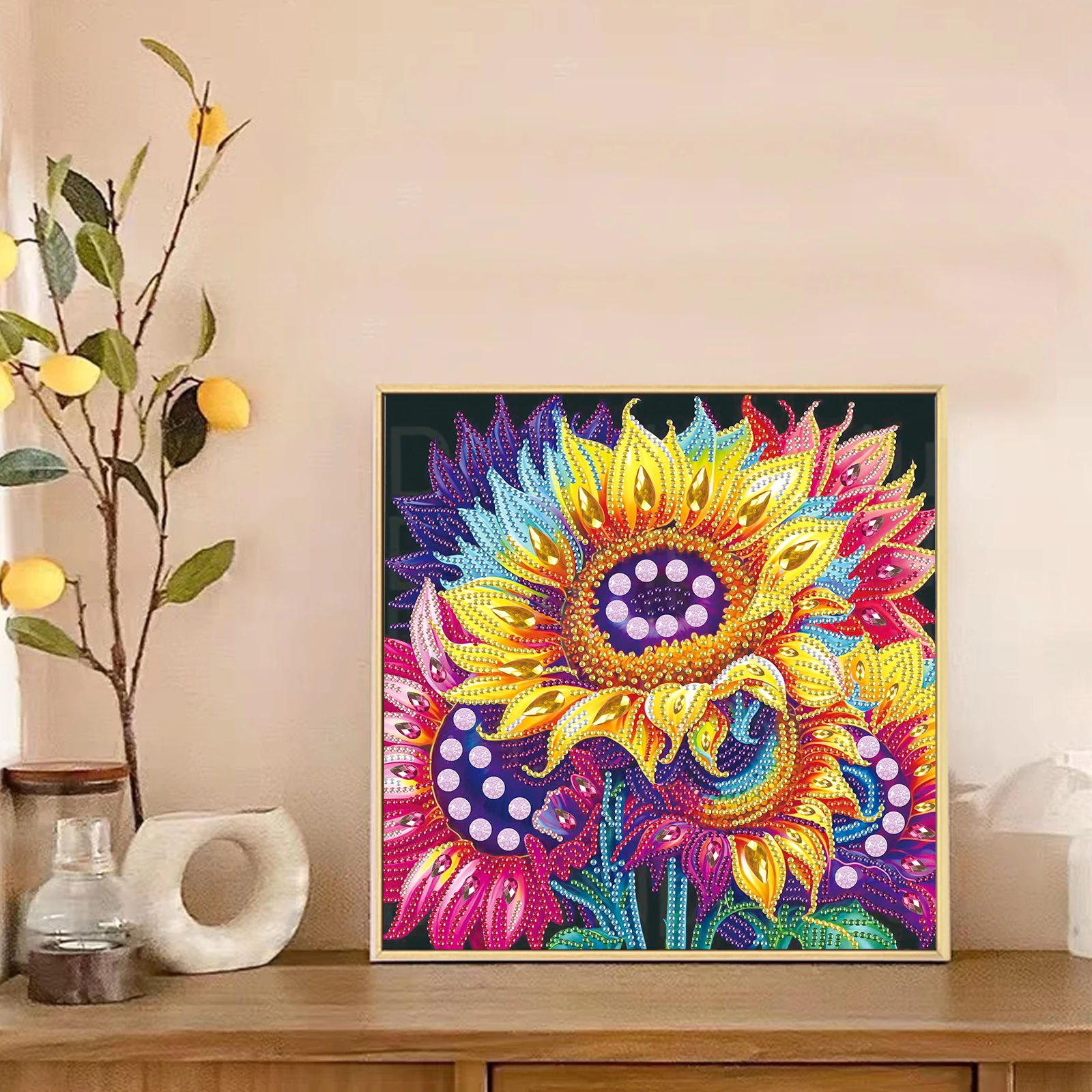 DIY Sunflowers Diamond Art Painting Kits for Adults,5D Special Shape Crystal Rhinestone Diamond Art Kits for Beginners
