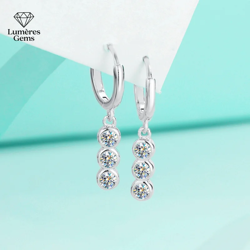 LumièRe Gems Platinum PT950 Morganite Earrings - Women'S Allergy-Resistant, Versatile, Trendy, Simple And Fashionable