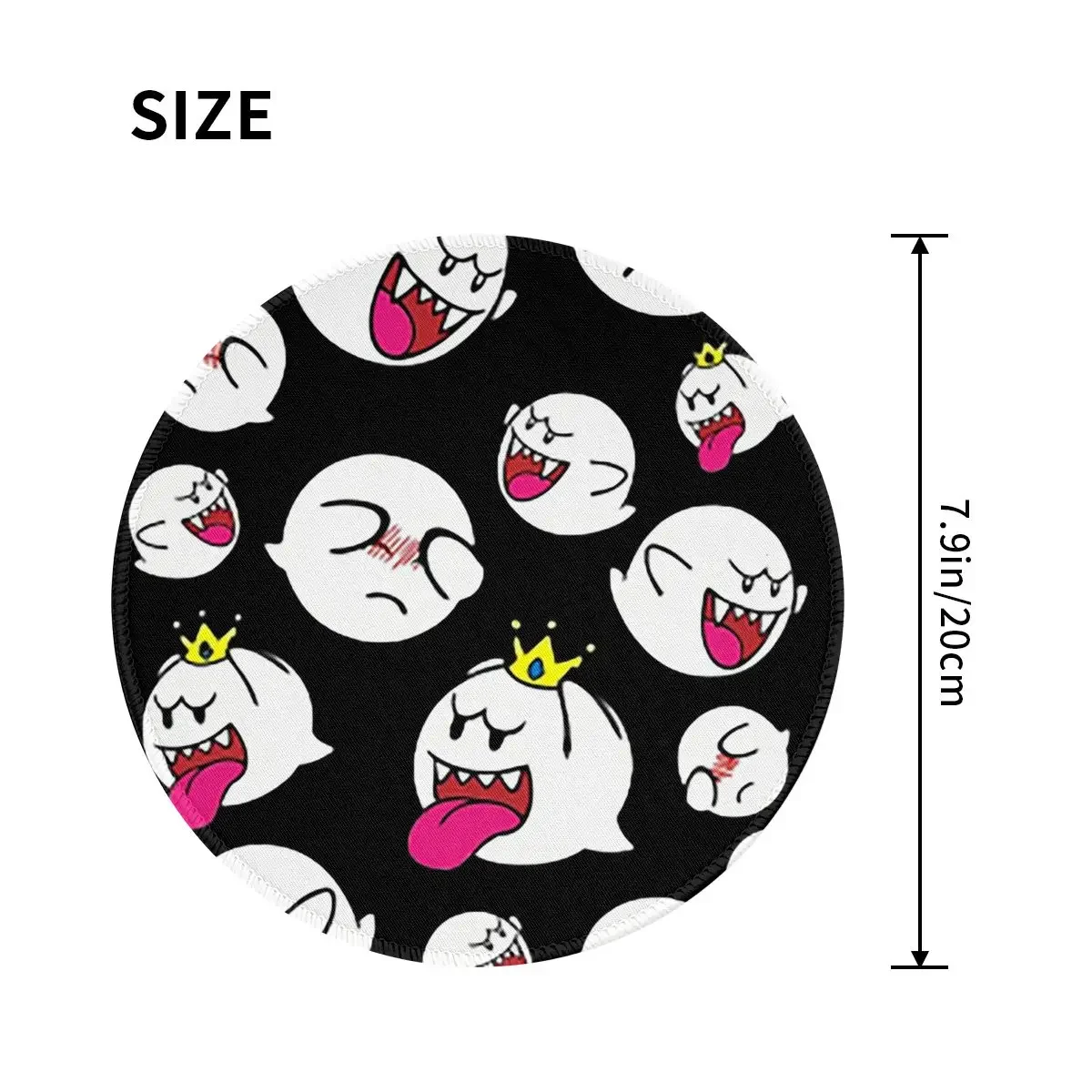 King Boo Round Mouse Pad Computer Keyboard Mouse Mat Gamer Laptop Desk Mat Office Accessories Table Mats