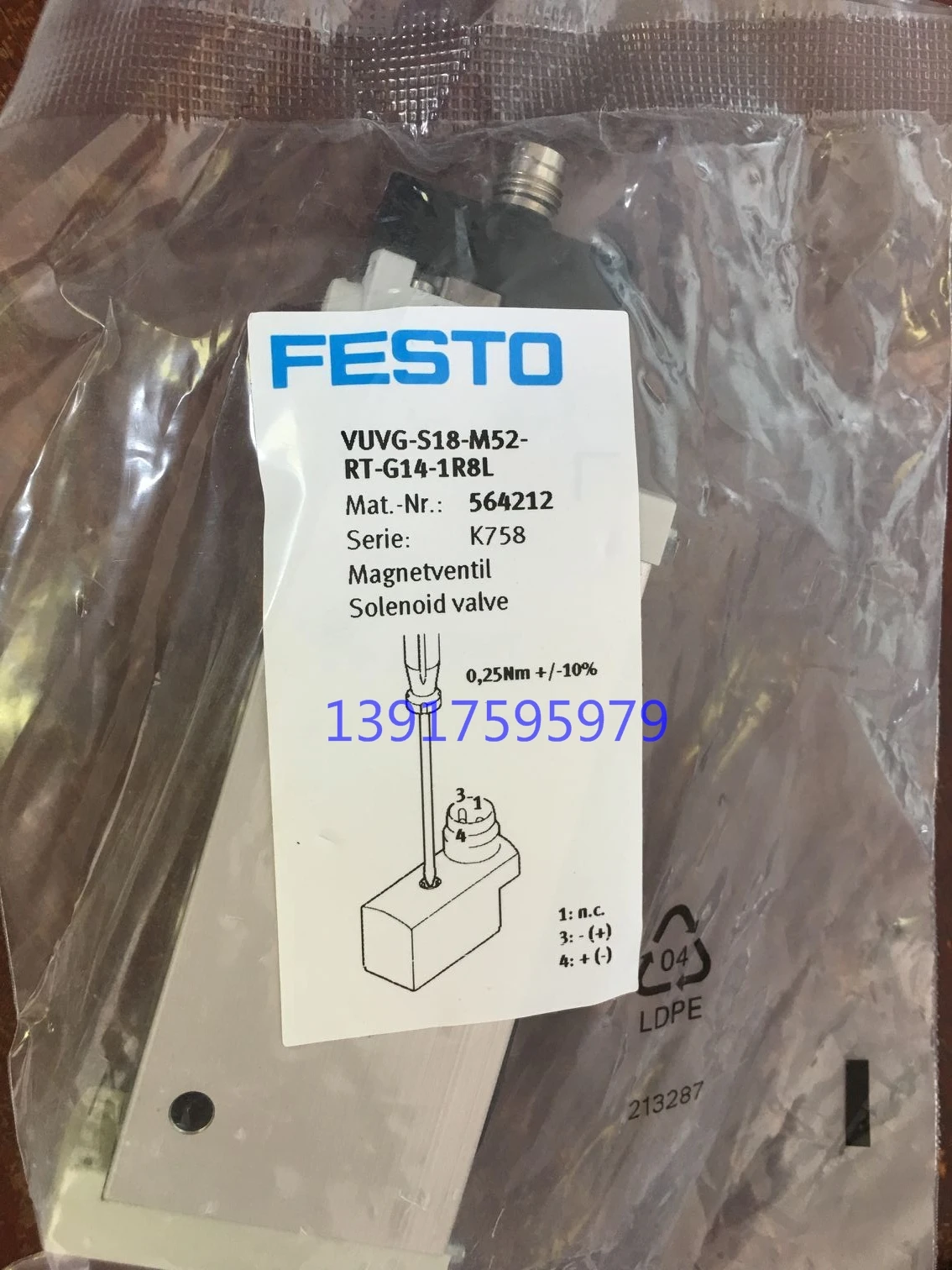 

FESTO 574428 VUVG-L18-M52-RT-G14-1P3 Solenoid Valve From Stock