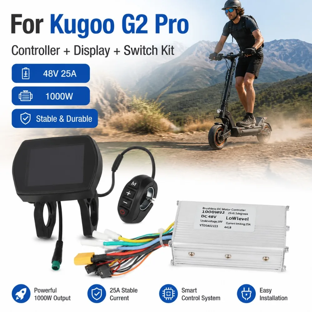 

Controller Display Instrument Switch Kit for Kugoo G2 Pro Electric Scooter 48V25A 1000W Controller Main Control Board