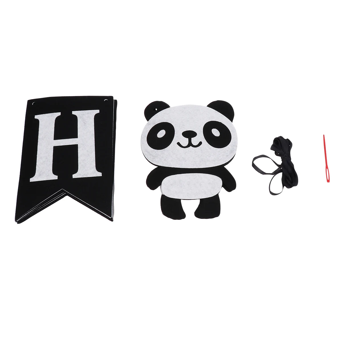 

Panda Themed Birthday Banner Birthday Party Decoration Cute Felt Garland Festive DIY Bunting Garland Decor Supplies
