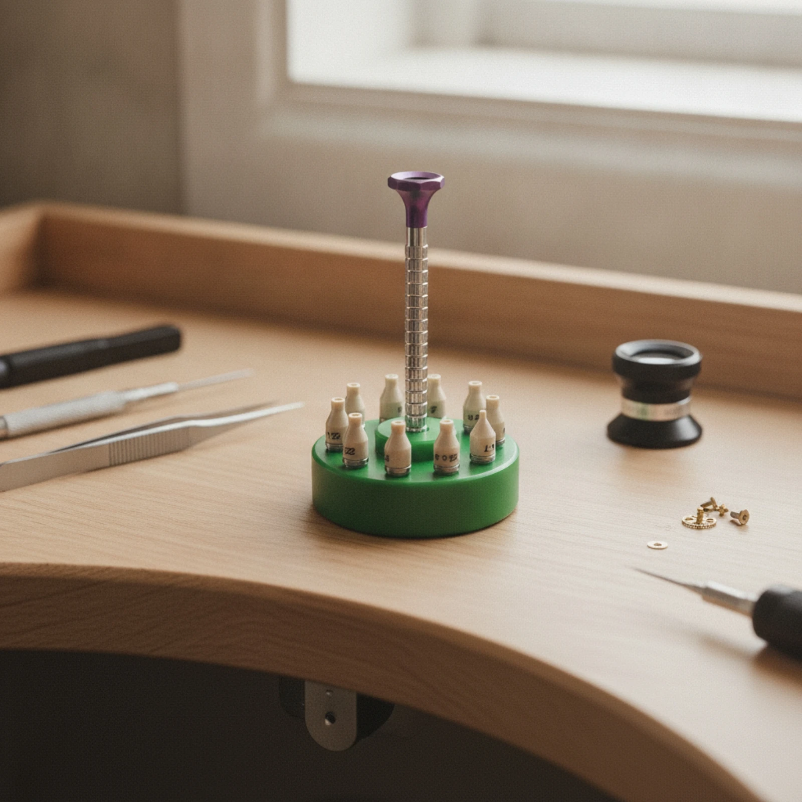Watch Hand Installation Tool Easy to Use Watch Hand Fitting Tool Anodized Knurled for Watchmakers, Workbench
