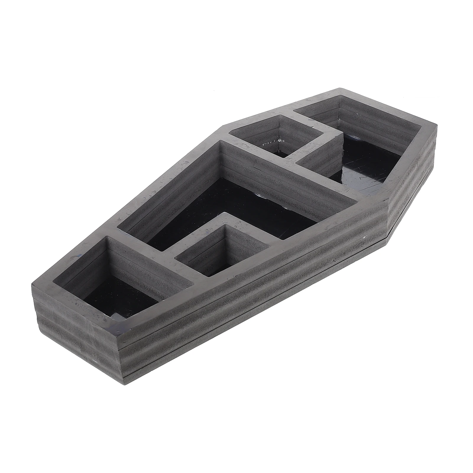 

Decorative Black Gothic Coffin Storage Rack Desktop Wall Hanging Horror Organizer Sundries Shelf for Party Coffin Storage Rack