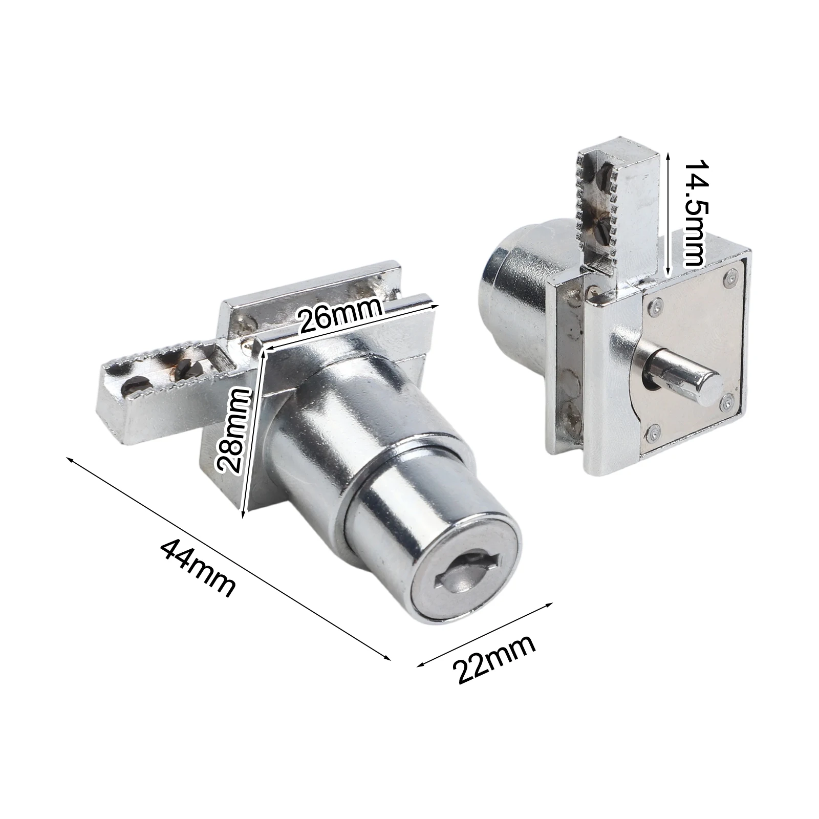 Sliding Cabinet Glass Door Lock with Keys - Zinc Alloy Rust-Resistant for Showcase Display Case 5-8mm No Need to Punch Silver