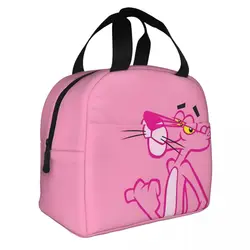 Pink Panther Insulated Lunch Bag Thermal Bag Lunch Container Cartoon High Capacity Lunch Box Tote Food Handbags School Travel