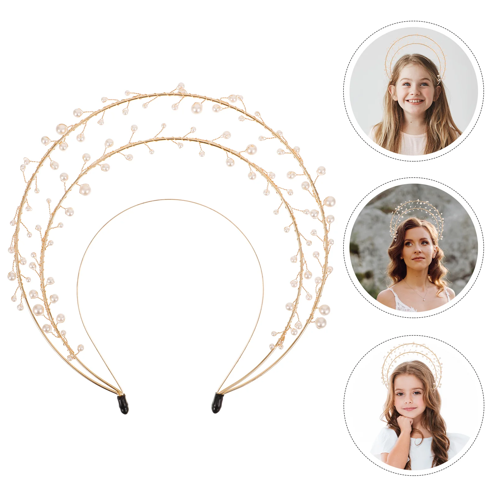 

Our Lady's Headbands Goddess Crown Headpiece Manual Golden Zinc Alloy
