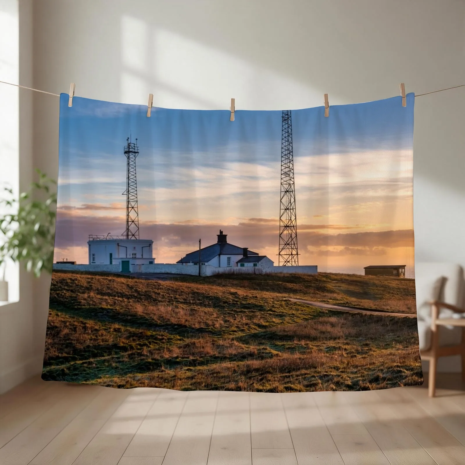 Flamborough Head Yorkshire Throw Blanket Decorative Sofa christmas decoration Bed Decorative Beds Blankets