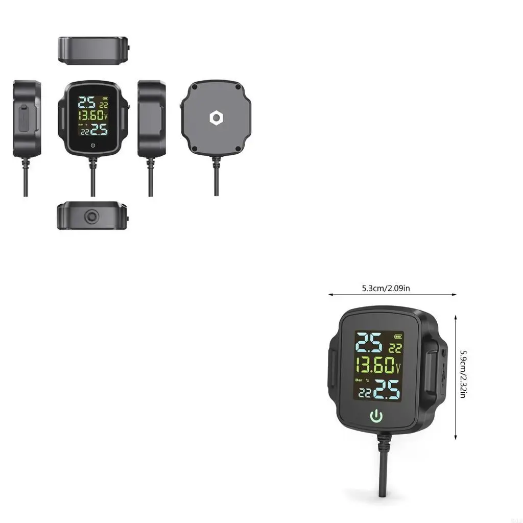 

Беспроводная система мониторинга давления в шинах для мотоциклов с ЖК -дисплеем QC3.0 Быстрое давление заряда тревога.