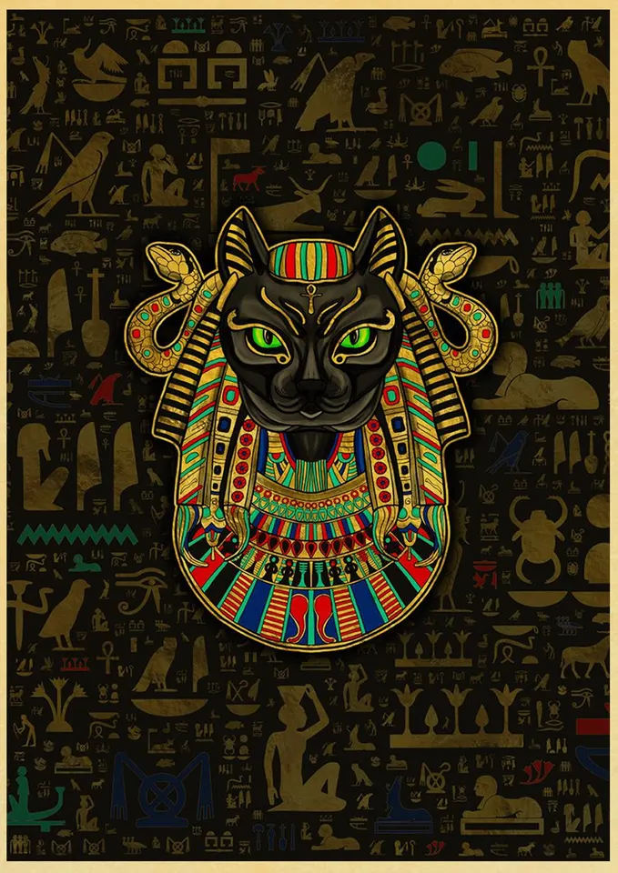 Bastet Cat Egyptian - Goddess Art | Wall Ancient Egypt Poster God 