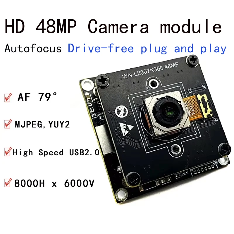 48MP HD USB Camera Module AF 8000*6000 Drive Free Plug and Play For face recognition modu Document scanning With 1 meter cable