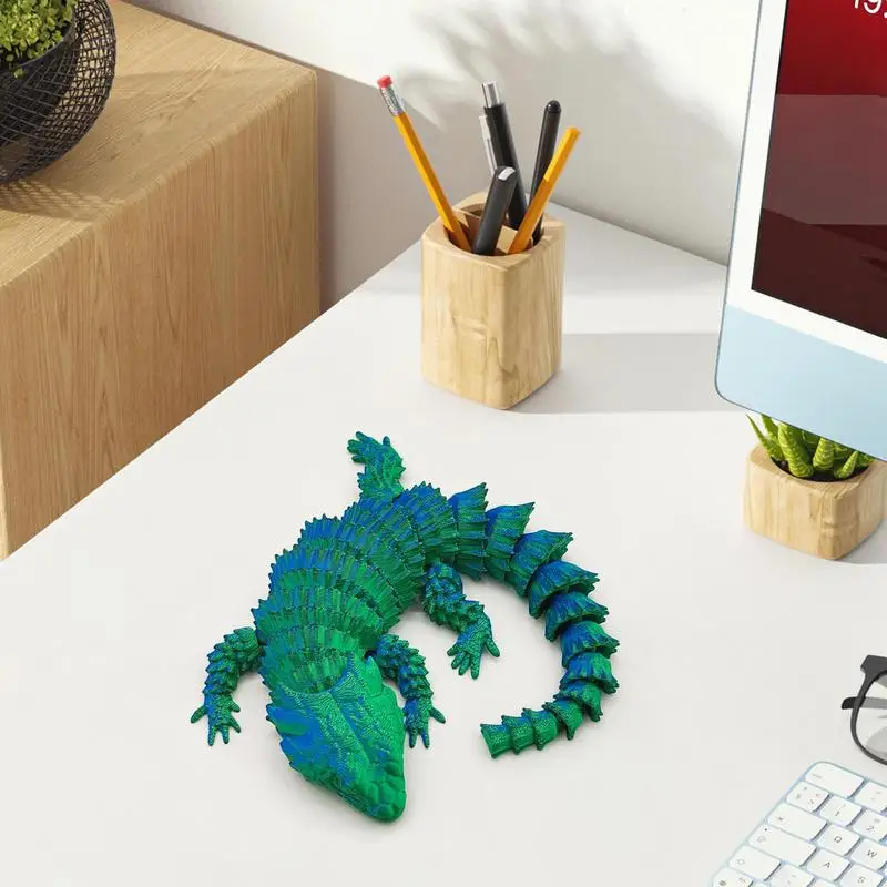 Animal Model Toy 3D Printed Lizard Fidget Toys Funny Relaxing Toys Novelty Home Ornaments Colorful Table Decorations