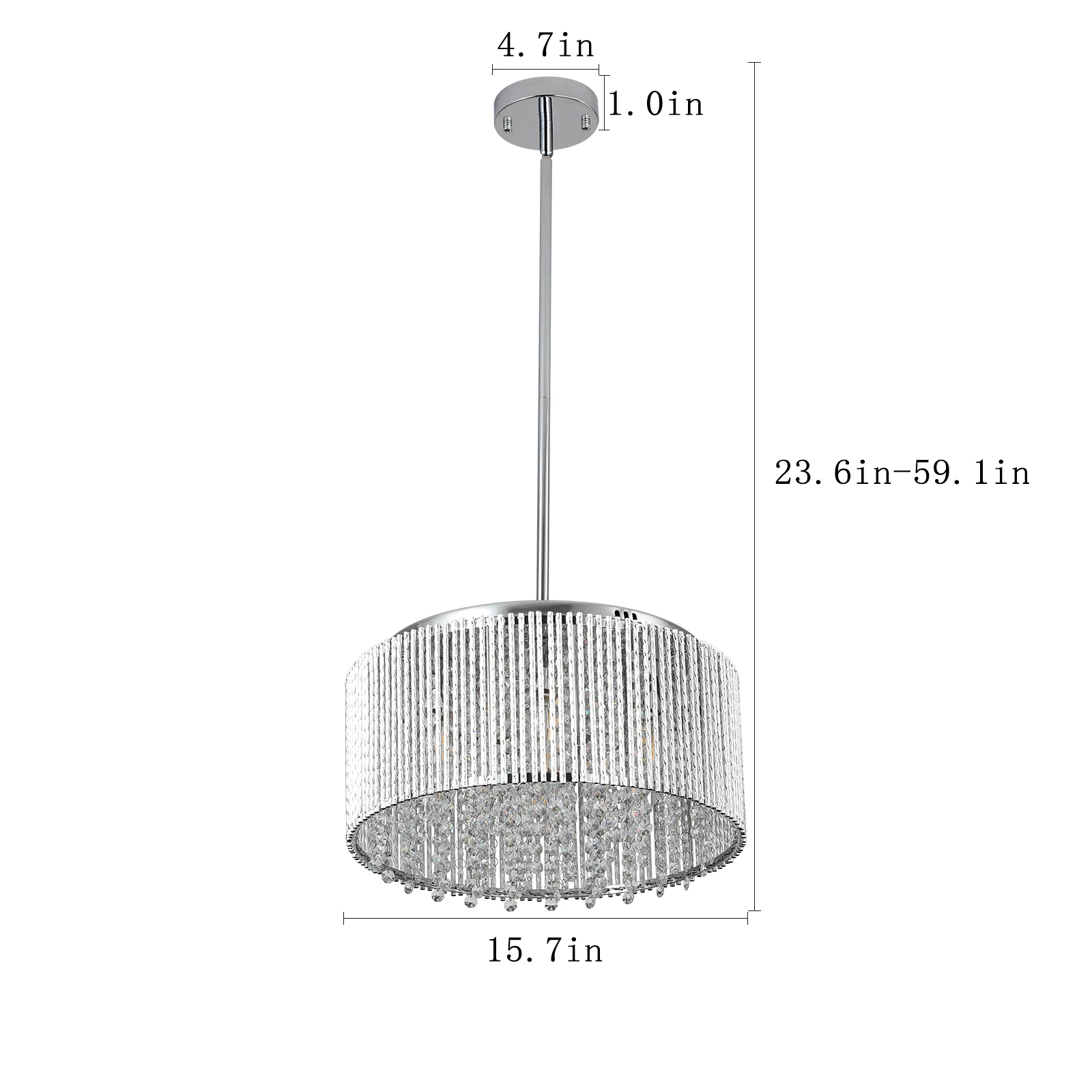 Luxury Crystal Chandelier, Clear K9 Crystals Modern Pendant Lighting for Living Room, Dining Room, Foyer, and Bedroom