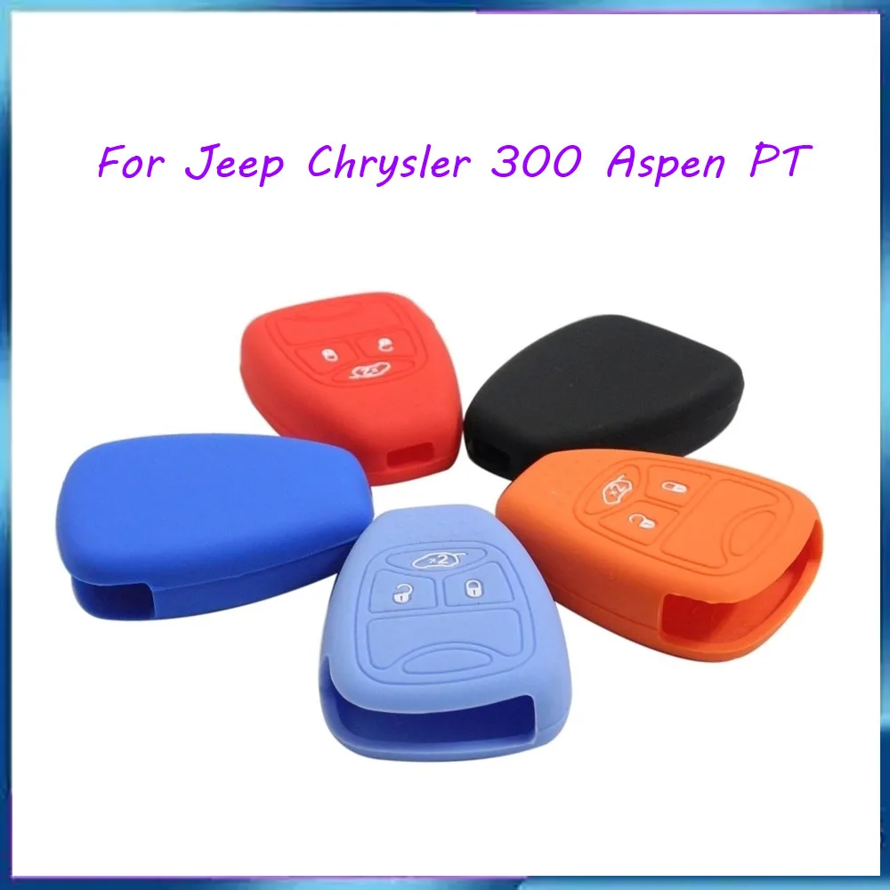 Jingyuqin New 3BTNS Silicone Key Cover For Jeep Chrysler 200 300 Aspen PT Cruiser Sebring Dodge Durango Avenger Charger