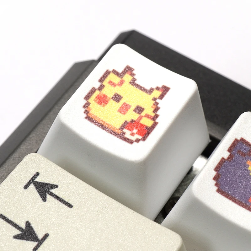 Esc Keycap Persoonlijkheid Pixel Wind Leuke Cartoon Gelukkige Kat Custom Ome Profiel R4 Pbt Materiaal Toetsenbord Cap