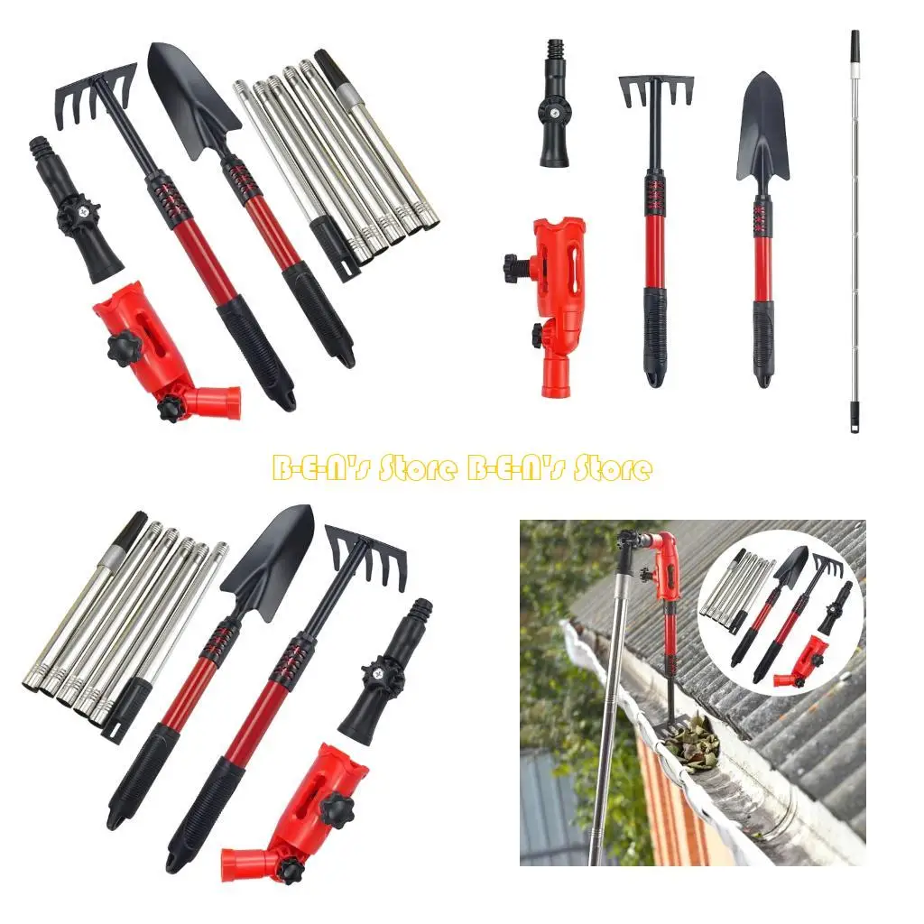 

Y1AD Универсальная система очистки желобов 2 регулируемых адаптера Телескопические стойки длиной 5,57 фута