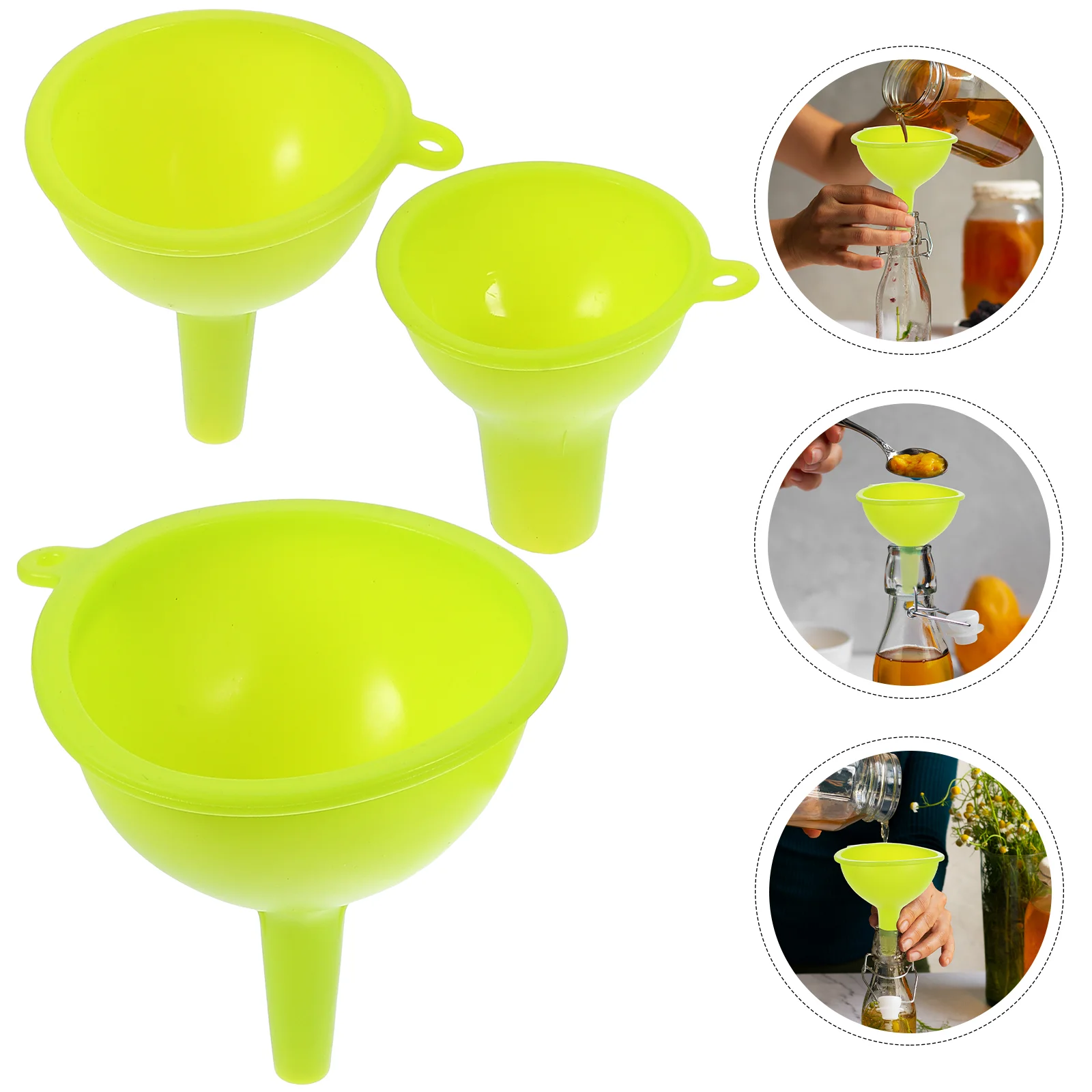 3 Pcs Silicone Funnel Set Multifunctional Bottle Filling Tool for Kitchen Easy Storage Portable Soy Sauce Vinegar