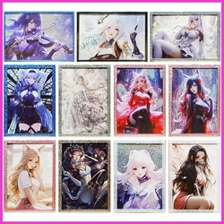 Anime Goddess Story Rare Refractive flashcard Hu Tao Xiangling Ishtar Nezuko Toys for boys carte da collezione regali di compleanno