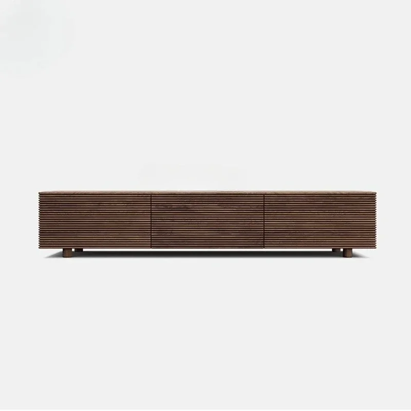 

North America Black Walnut Wooden TV Cabinet Simple Solid Wood Drawer Living Room Audiovisual Cabinet Oak Creative Flip Cabinet