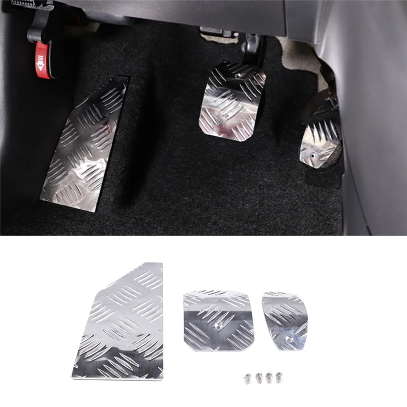 Car Accelerator Footrest Pedal Brake Clutch Pad for Fiat 500 2010-2015 Interior Accessories Aluminum Alloy Silver