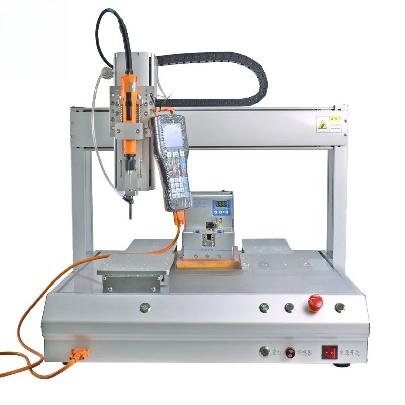 آلة قفل المسمار الأوتوماتيكية بالكامل، آلة الشد والتسمير، الروبوت الصناعي ثنائي المحطة #2