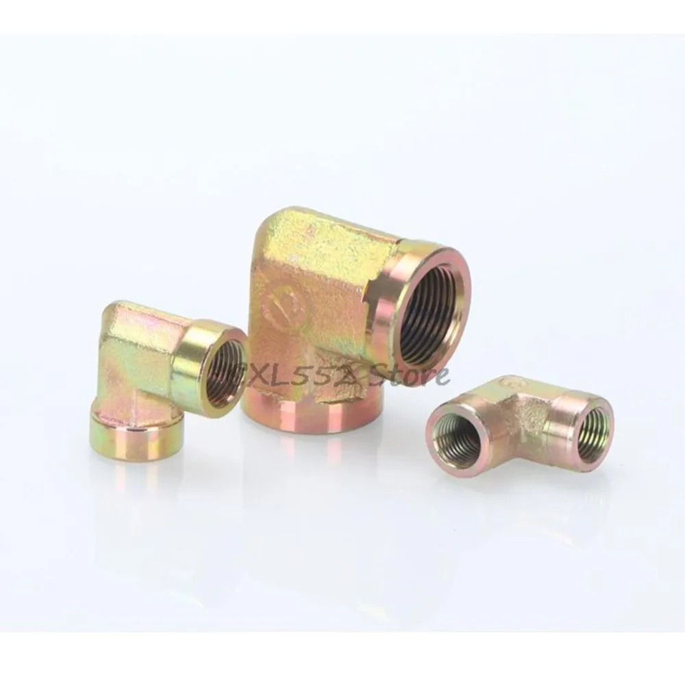 

1Pc 1/4" 3/8" 1/2" 3/4" Female Thread 90 Degree Right Angle High Pressure Oil Pipe Elbow Connector