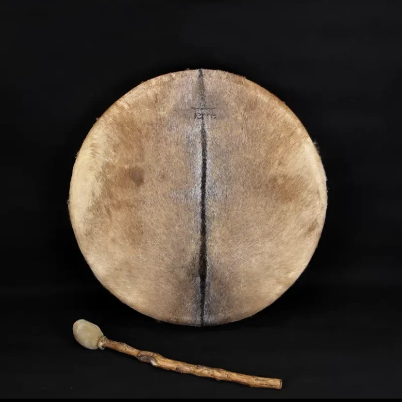 Ethnic Shaman Drum Sound Healing Yoga Meditation Leather Fur Frame Hand Drum Musical Instrument Handmade