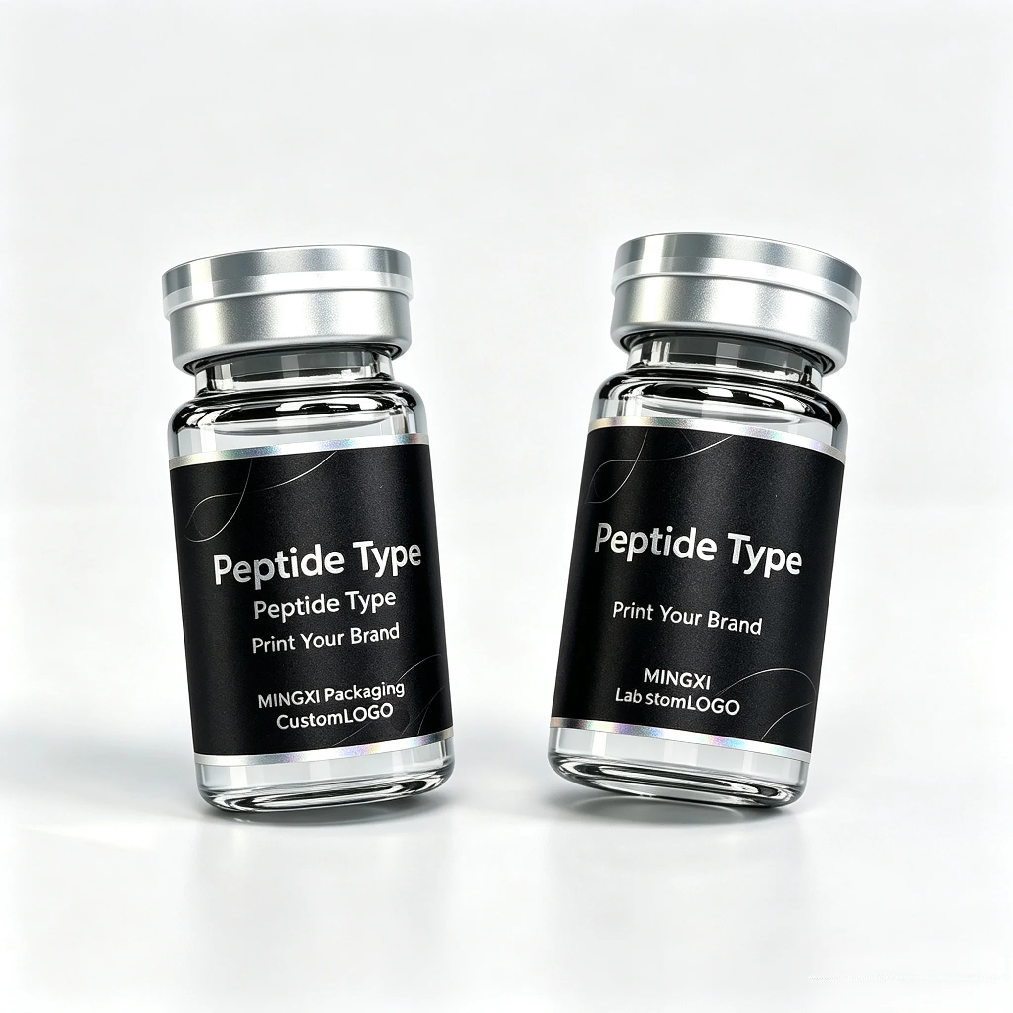 Precision Printed Self Adhesive Peptide Vial Labels Waterproof High Temperature Resistant Stickers for Injectable Health Supplem