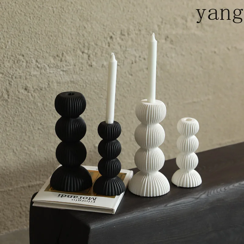 

LH ceramic candle holder ornament striped home desktop decoration candle holder