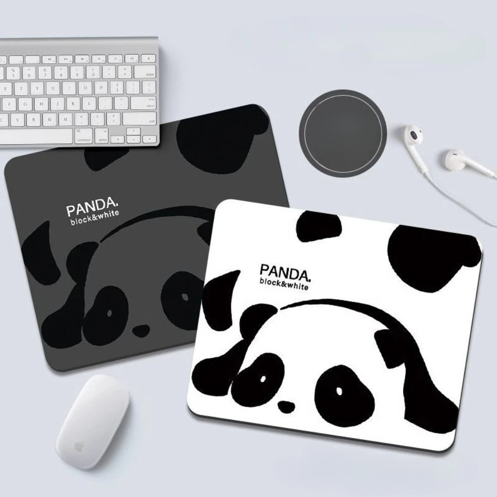 Mouse pad, small black and white panda office soft pad, laptop wrist guard pad, cute home, anti-slip and dirt-resistant