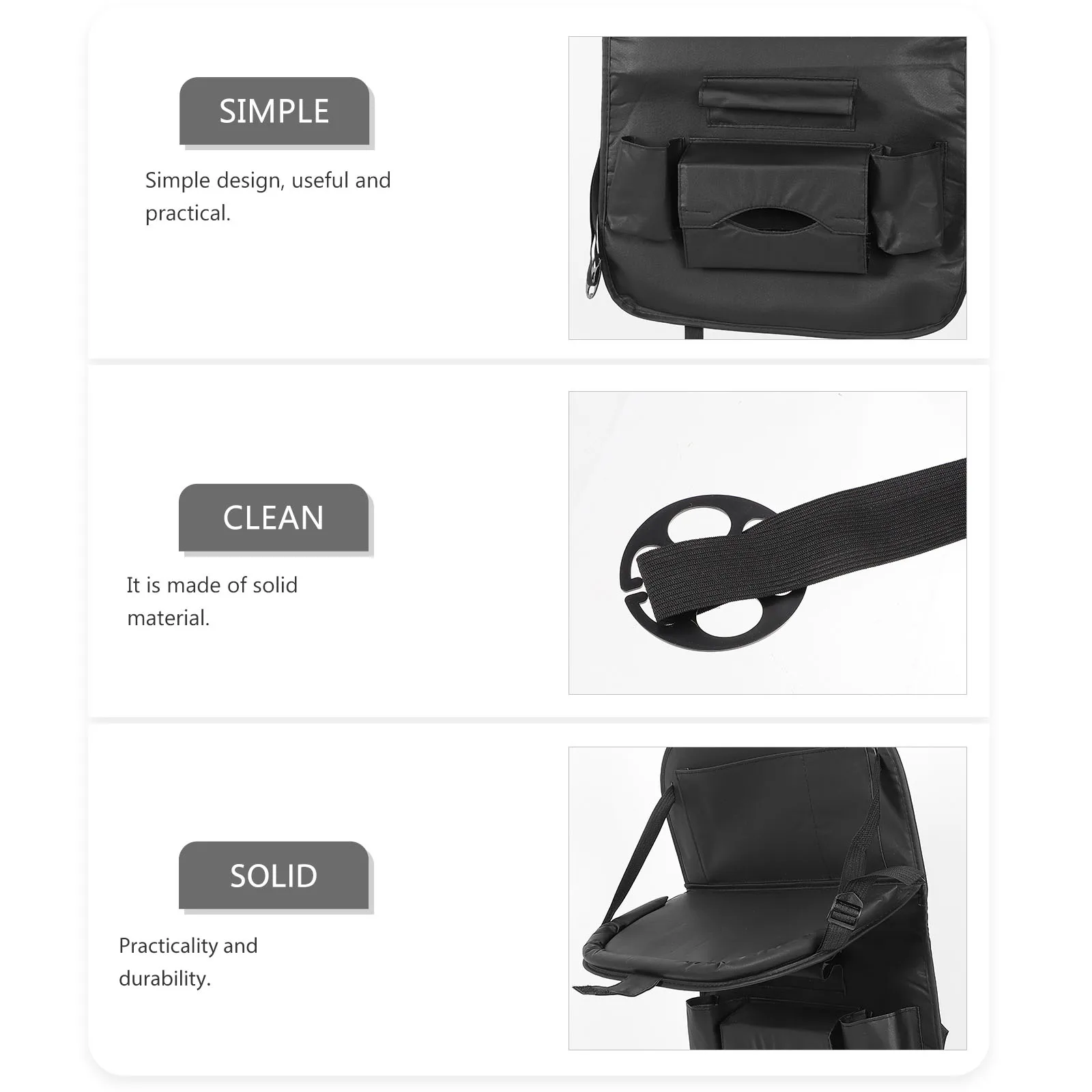 

Storage Bag Seat Organizer Backseat Table Tray Pu Car Accessories Rear Seat Organizer With Large Capacity For Drink Food