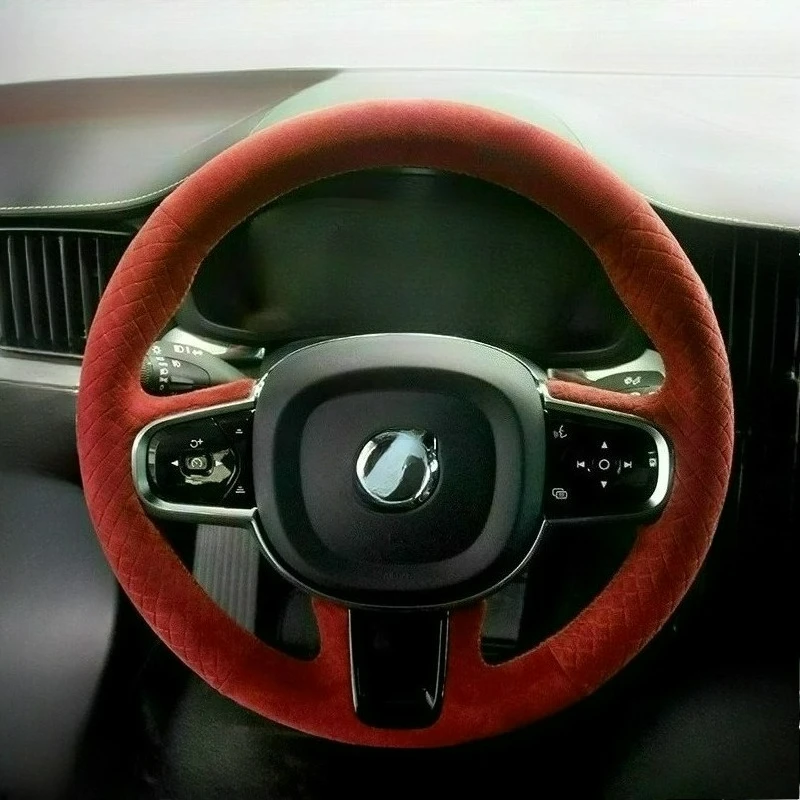 Hand-stitched renovation red leather steering wheel cover For Volvo XC60 XC90 XC40 S90 V90 V90CC S60 V60 V60CC 2016-2026