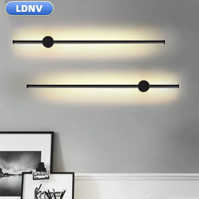 

Modern Minimalist LED Wall Lamp 350 ° Rotating Long Wall Lamp Home Bedroom Stairs Living Room Sofa Background Lighting Decorativ