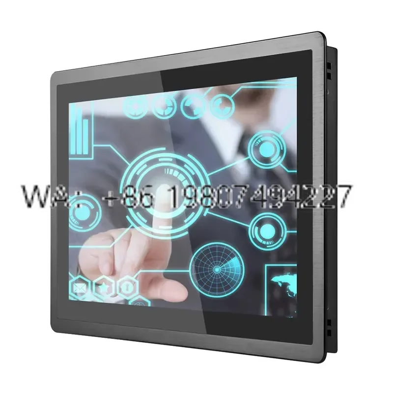 15.6 Inch Embedded All Aluminum IP65 Front Waterproof Window Linux OS Fanless Resistive Touch All in One Industrial Panel PC