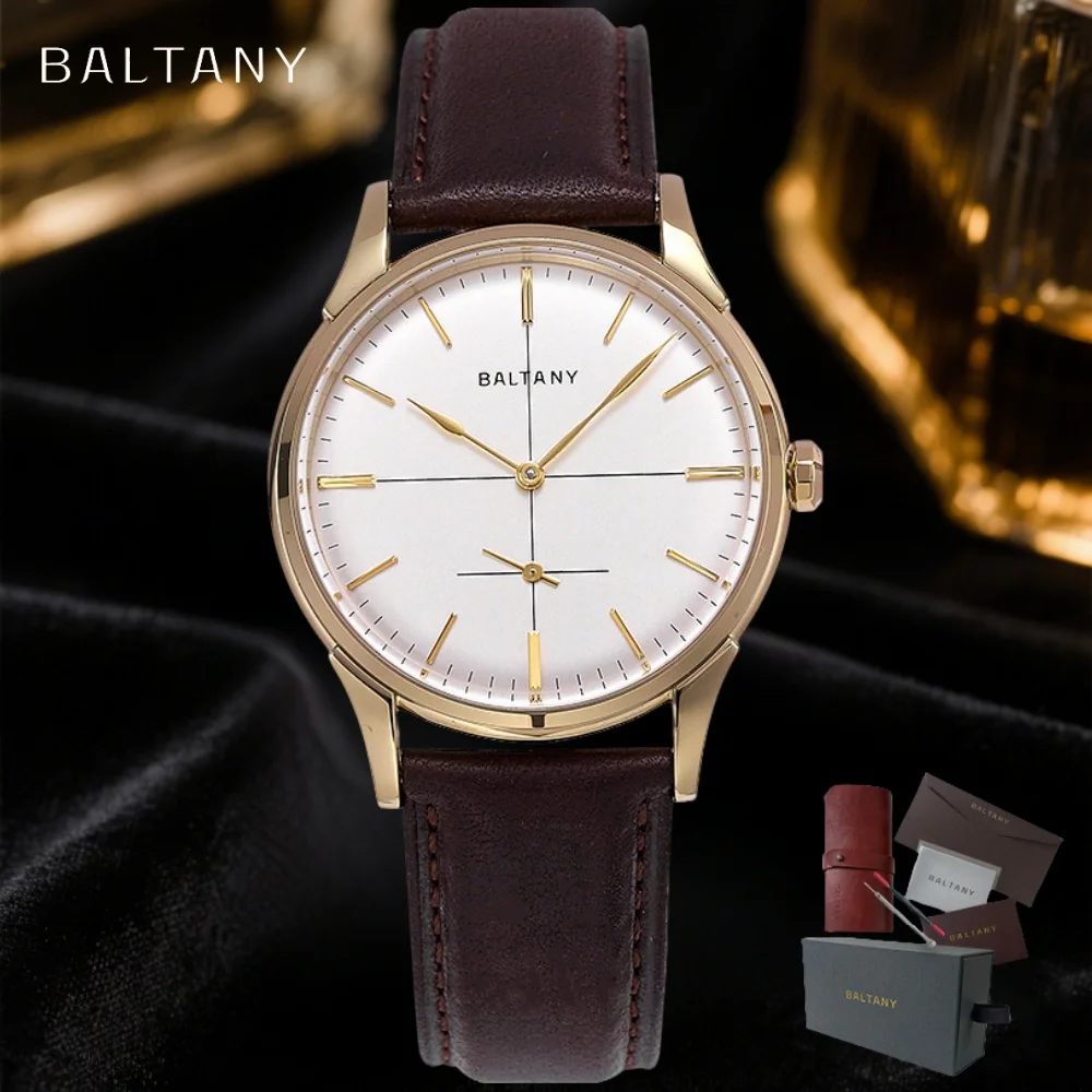 Baltany 2025 Jam Tangan Mekanis Otomatis Pria Baru ST1701 S4092 Dial Crosshair Detik Kecil Retro Gaun Tahan Air Reloj Hombre