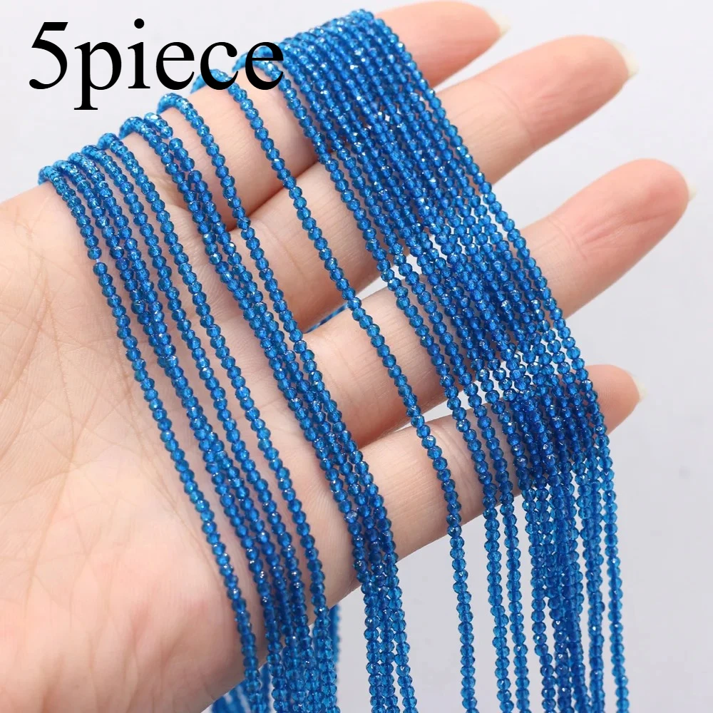 5 Stück 2 mm blaue natürliche Spinell-Perlen, Halbedelstein für DIY-Schmuckherstellung, Damen-Armband, Halskette, Zubehör