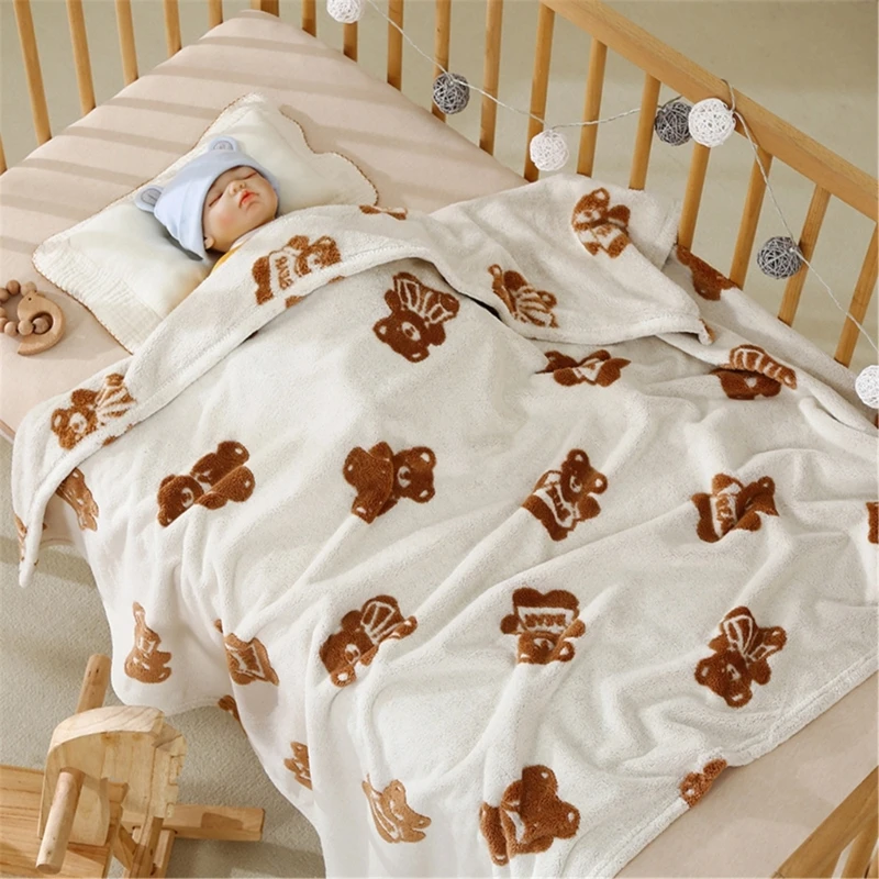 Kids Coral Fleece Blanket High Quality Plush Baby Blanket Breathable Lightweight Nursery Bedding