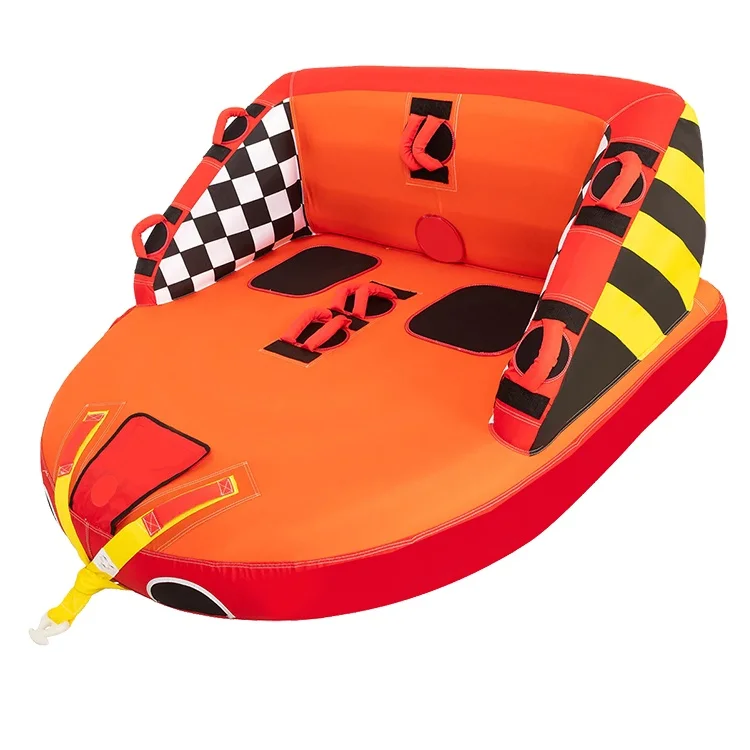 High quality PVC custom 2 person comfortable backrest super mable inflatable towable water tube for boating