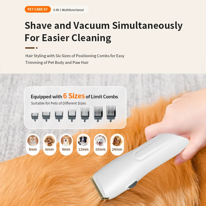 2026 High Quality Multi-function Pet Vacuum Hair Shaver Brush Pet Hair Vacuum Cleaner Grooming Kit for Dogs and Cats view 3