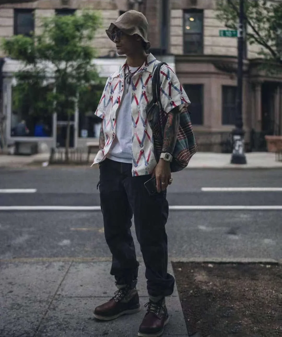 

VISVIM WMV HENDER SCH EME Vintage leather bucket hat